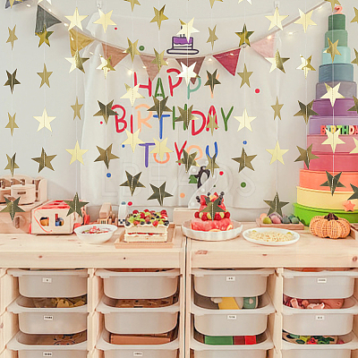 10Pcs Paper Star Congratuation Banners AJEW-CN0005-40B-1