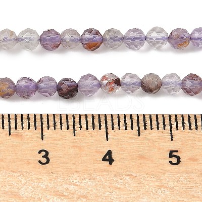 Natural Purple Phantom Quartz Purple Lodolite Quartz Beads Strands G-S385-01-1