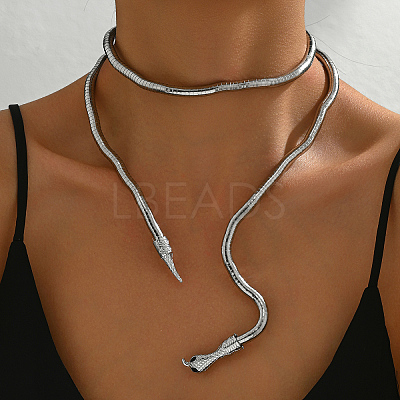 Iron Snake-Shaped Coil Choker Necklaces NJ6393-2-1