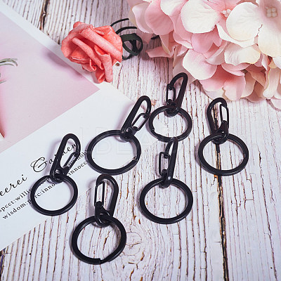 Iron Split Key Rings and Alloy Snap Key Clasps KEYC-PH0001-21-1