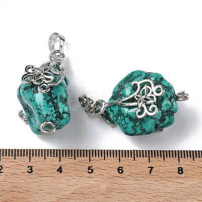 Dyed Raw Natural Magnesite Pendants G-A298-04P-1