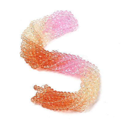 Transparent Painted Glass Beads Strands X1-DGLA-A034-T6mm-A20-1