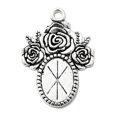 Tibetan Style Alloy Pendant Cabochon Settings LS-X-TIBEP-5199-AS-LF-1