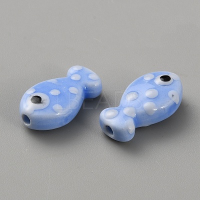 Handmade Porcelain Beads PORC-WH20001-02J-1