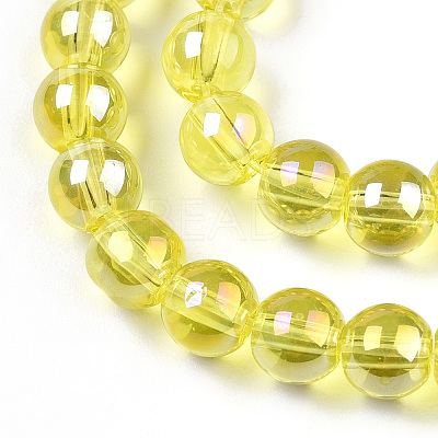 Electroplate Transparent Glass Beads Strands GLAA-T032-T6mm-AB12-1