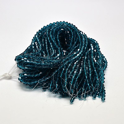 Imitate Austrian Crystal Bicone Glass Beads Strands GLAA-F029-6x6mm-01-1