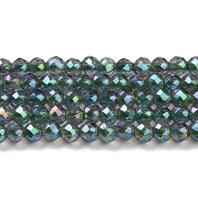 Electroplate Transparent Glass Beads Strands GLAA-H021-01B-FR01-1