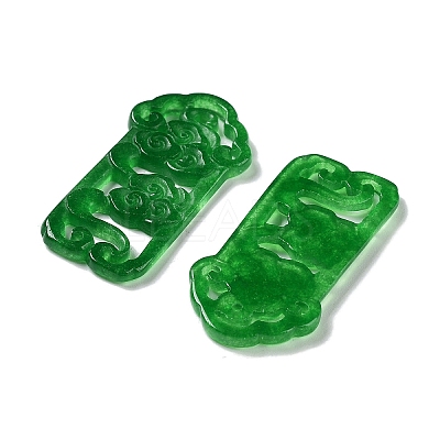 Natural White Jade Dyed Engraved Pendants G-Q009-01-1
