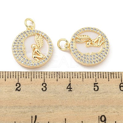 Brass Micro Pave Clear Cubic Zirconia Pendants KK-L211-018G-01-1