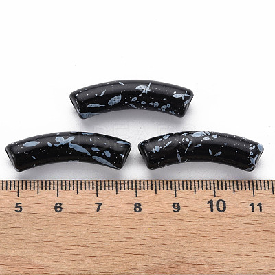 Opaque Spray Painted Acrylic Beads MACR-S372-002F-B01-1