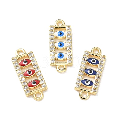 Brass Micro Pave Clear Cubic Zirconia Connector Charms CU-CBA6305-11G-1