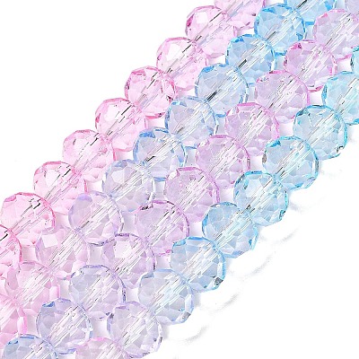 Transparent Painted Glass Beads Strands LS-DGLA-A034-T8mm-A22-1
