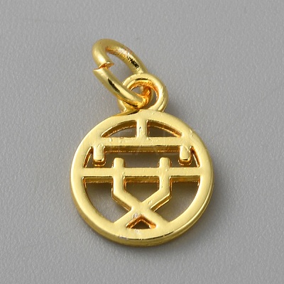 Alloy Pendants with Chinese Characters FIND-WH0159-63G-20-1
