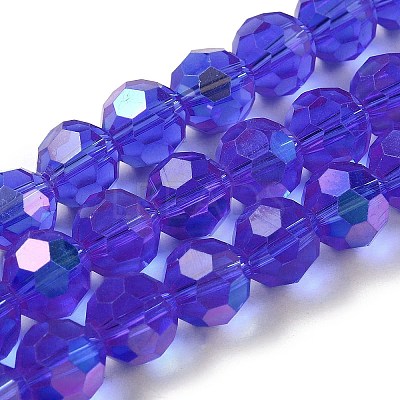 Electroplate Transparent Glass Beads Strands EGLA-A035-T10mm-L21-1
