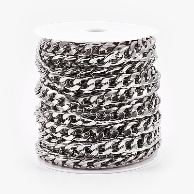 Tarnish Resistant 304 Stainless Steel Cuban Link Chains CHS-E013-17A-1