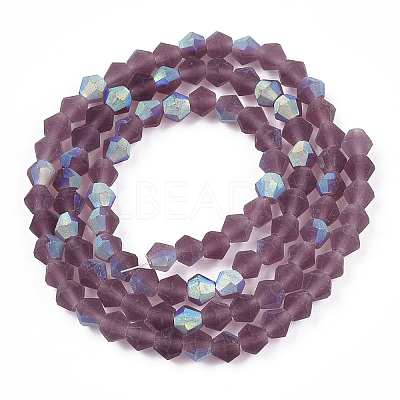 Imitate Austrian Crystal Bicone Frosted Glass Beads Strands EGLA-A039-T6mm-MB04-1
