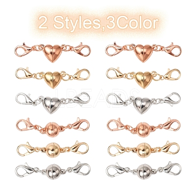12Sets 2 Style Alloy Magnetic Clasps Converter FIND-YW0001-39-1