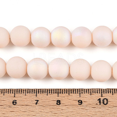 Frosted Opaque Glass Beads Strands GLAA-T032-P10mm-MBB09-1