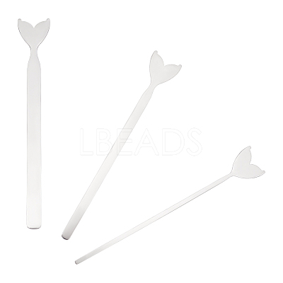 3Pcs 3 Style Stainless Steel Fishtail Bangle Blank Strips FIND-UN0001-96P-1