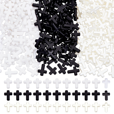 360Pcs 3 Colors Opaque Acrylic Beads SACR-NB0001-19-1