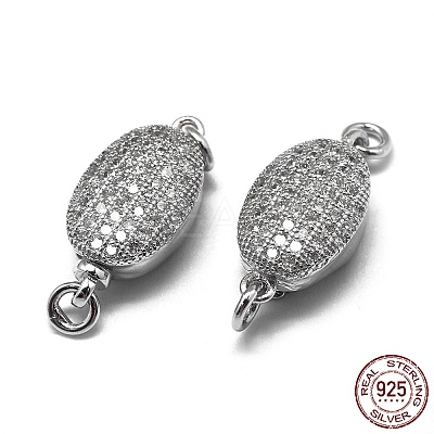 Anti-Tarnish Rhodium Plated 925 Sterling Silver Box Clasps STER-L057-011P-1