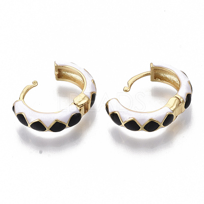 Brass Huggie Hoop Earrings EJEW-S209-05A-1