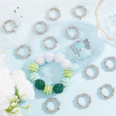 20Pcs Zinc Alloy Spring Gate Rings PALLOY-SP0001-11-1