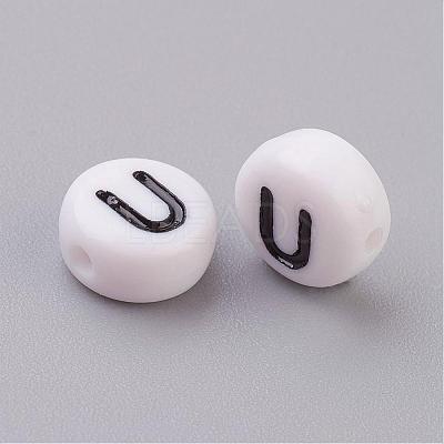 Acrylic Horizontal Hole Letter Beads X-PL37C9070-U-1