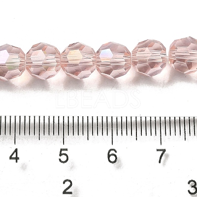 Electroplate Transparent Glass Beads Strands EGLA-A035-T8mm-L20-1