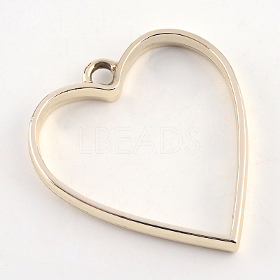 Rack Plating Alloy Heart Open Back Bezel Pendants LS-PALLOY-S047-12E-FF-1