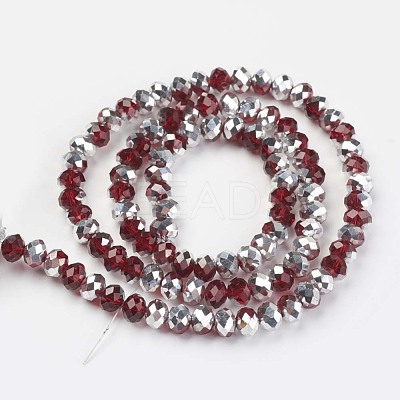 Electroplate Transparent Glass Beads Strands EGLA-A034-T6mm-M02-1
