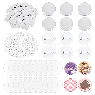 Flat Round Sublimation Blank Badge Button Parts IFIN-WH0011-79A-1