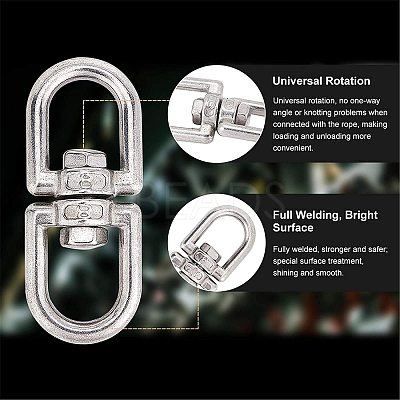 304 Stainless Steel Double Eye Swivel Clasps STAS-NB0004-28P-1