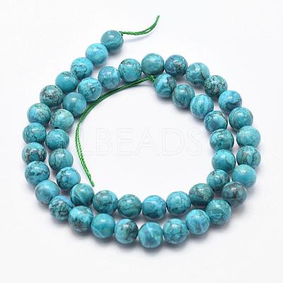 Natural Marble Beads Strands G-K211-6mm-E-1