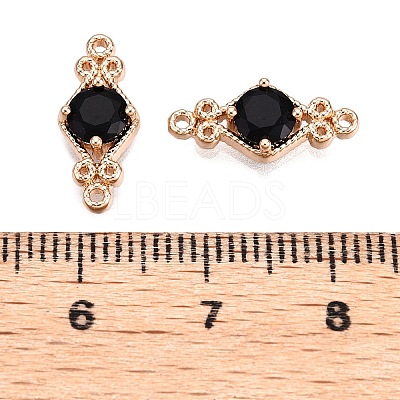 Brass Pave Faceted Glass Connector Charms FIND-T070-03B-1