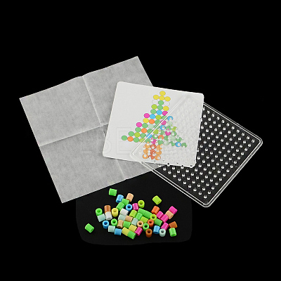 Christmas Tree Square DIY Melty Beads Fuse Beads Sets: Fuse Beads DIY-R064-03-1