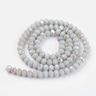 Electroplate Opaque Solid Color Glass Beads Strands EGLA-A034-P1mm-L16-1