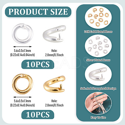 20Pcs 2 Colors Brass Open Jump Rings KK-TA0008-83-1