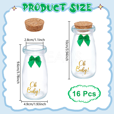 16Pcs Glass Bottle AJEW-UN00054-1