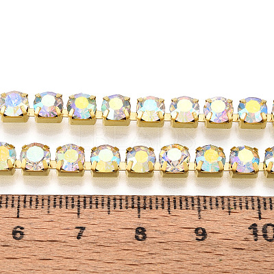 Brass Rhinestone Strass Chains CHC-T001-SS24-02G-1