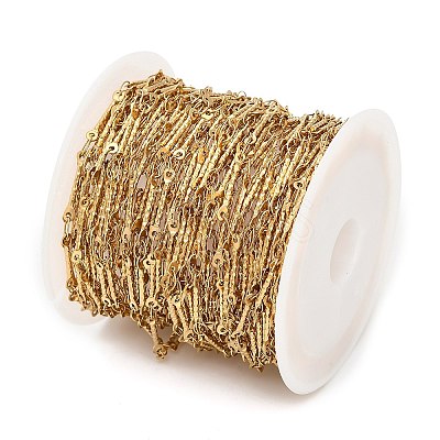 304 Stainless Steel Textured Bar Link Chains CHS-H116-01A-G-1