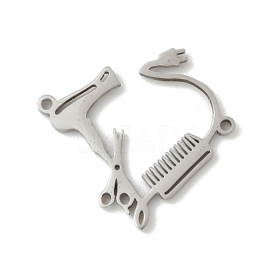 304 Stainless Steel Connector Charms STAS-F326-12P-1