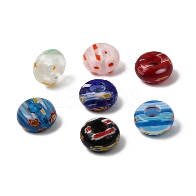 Handmade Millefiori Lampwork European beads LK-R010-M-1