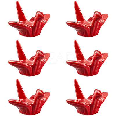 Paper Crane Ceramic Chopstick Stands DJEW-WH0058-12C-1