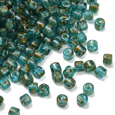 Picasso Glass Cylinder Seed Beads GLAA-C044-01E-1