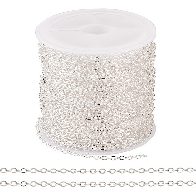 Brass Coated Iron Flat Cable Chains CH-TAC0007-02S-1