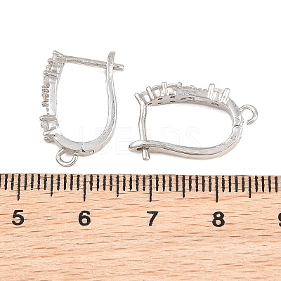 Brass Micro Pave Cubic Zirconia Hoop Earring Findings CU-CBAB5B4-01P-1