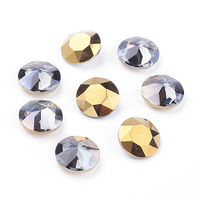 Pointed Back & Back Plated Glass Rhinestone Cabochons RGLA-J012-8mm-001DO-1