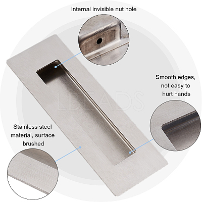 304 Stainless Steel Flush Pull Barn Door Handle FIND-WH0155-026-1