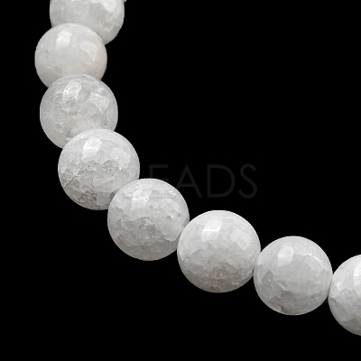 Natural White Jade Round Beaded Stretch Bracelets BJEW-F202-06-01-1